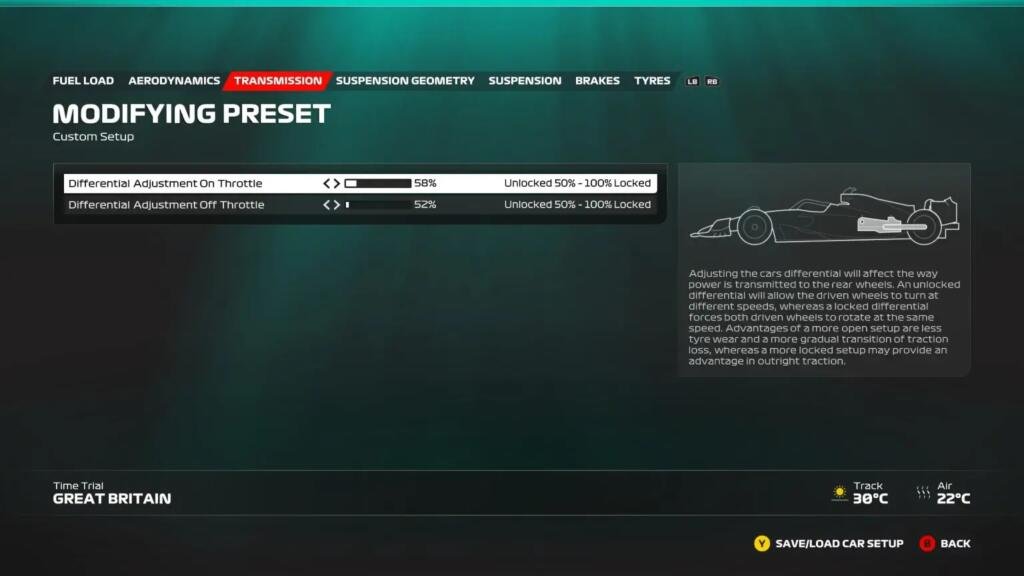 F1 23 Silverstone Transmission wet setup