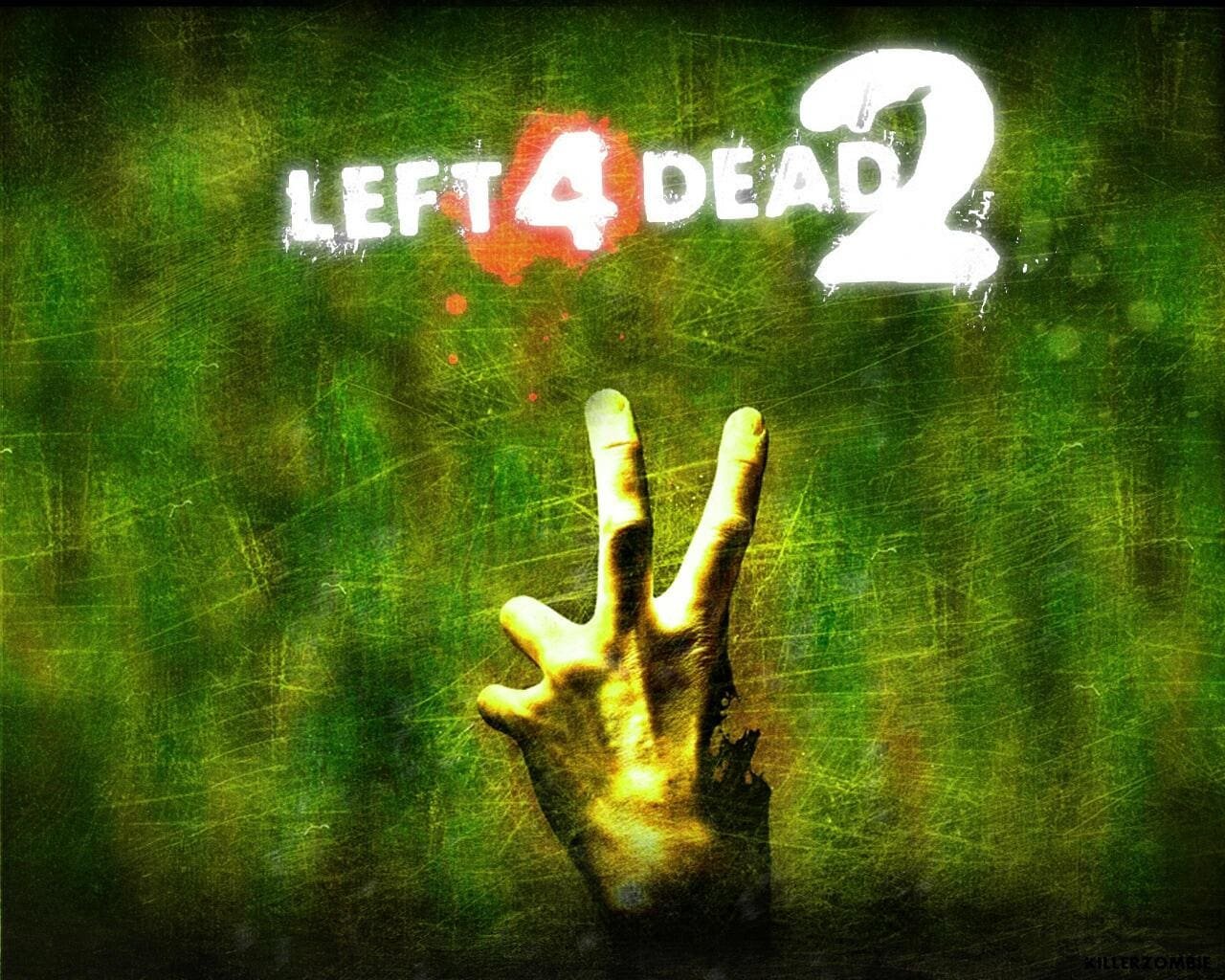 Left 4 Dead 2 cover art featuring a Hand with two fingers clawing at the screen