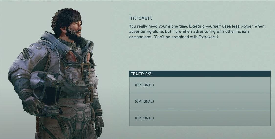 Starfield Introvert Trait - description