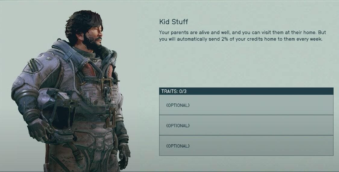 Starfield Kid Stuff Trait - description