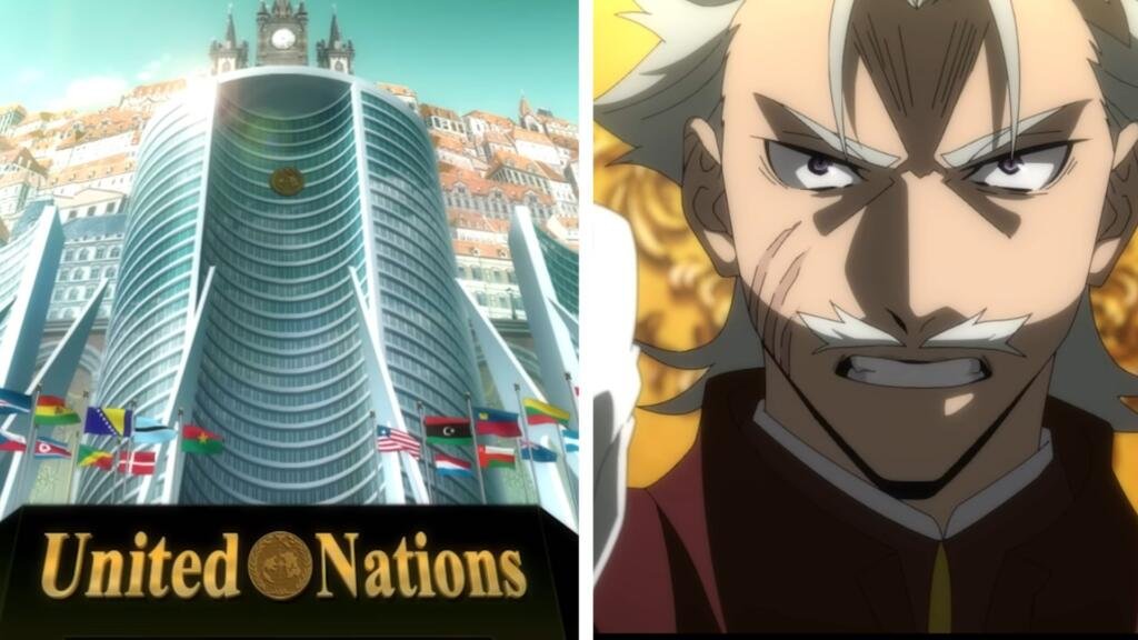 Fukuchi at the United Nations (Image via Bungo Stray Dogs season 5 trailer/Bones)