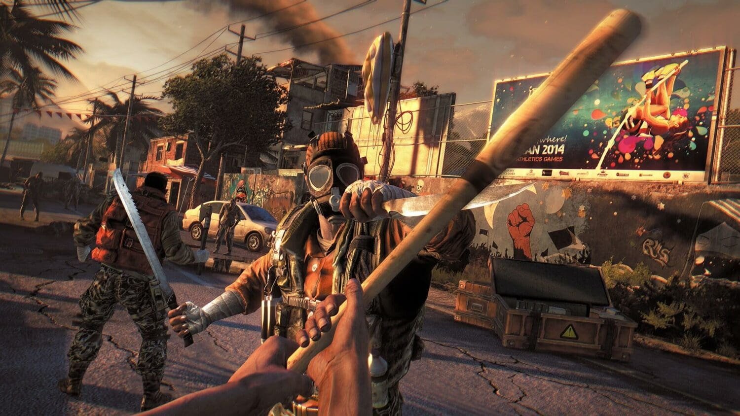 A screengrab of melee combat mechanic in Dying Light