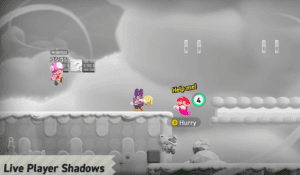 Live Player Shadows in Super Mario Bros Wonder Online Mode