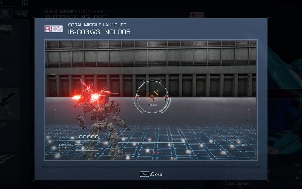 Armored Core 6 Coral Weapons