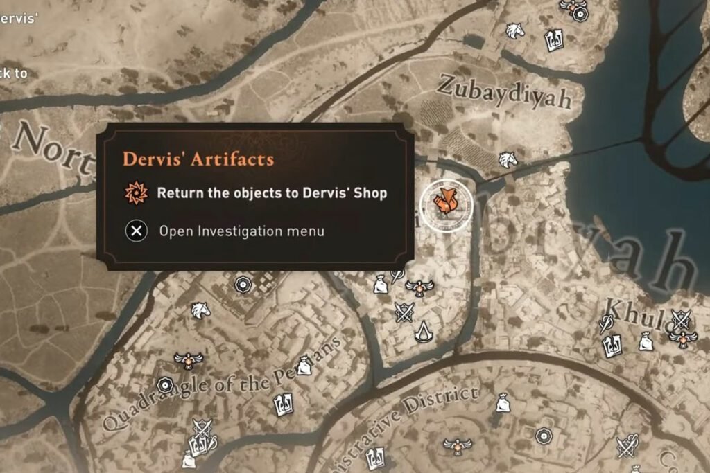 AC Mirage Dervis artifact Location guide