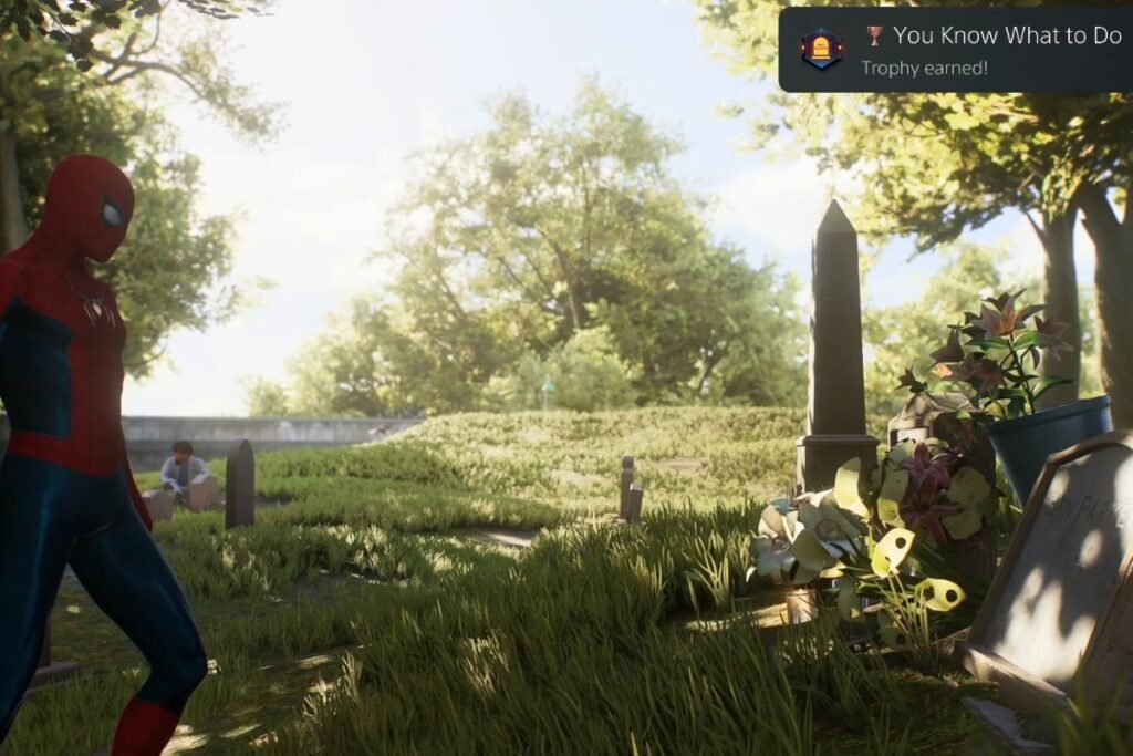 Spider-Man 2 Aunt May's grave location