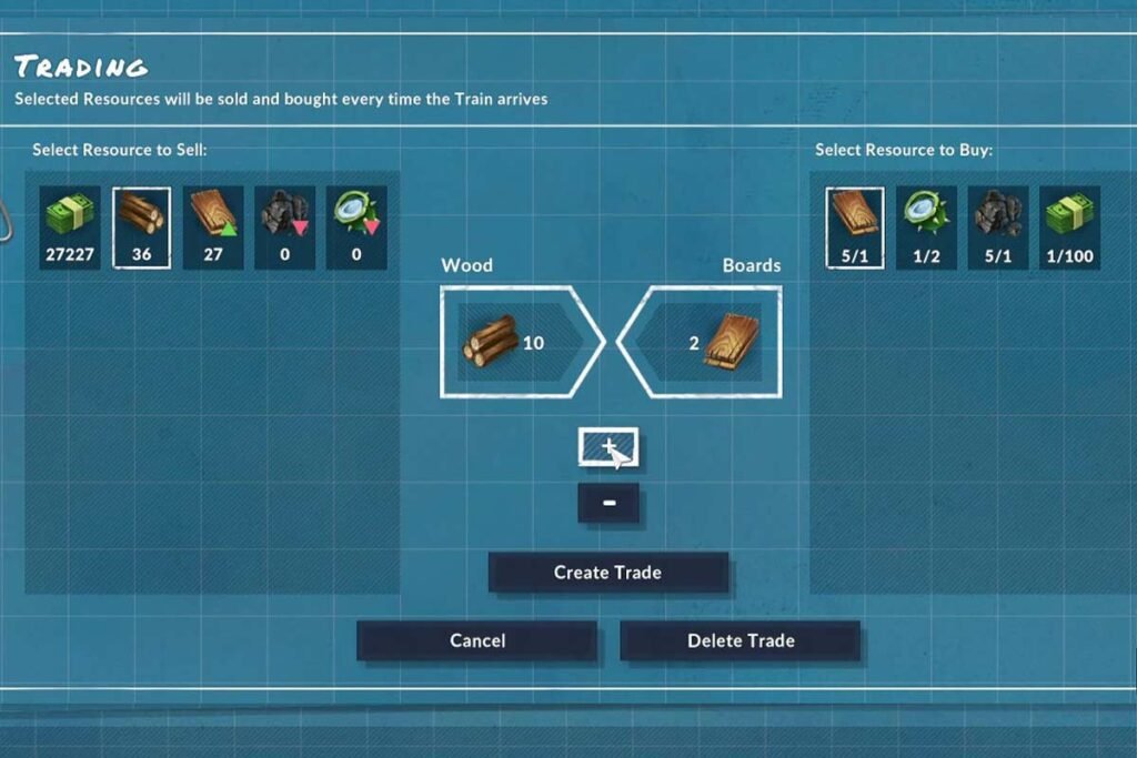 Trade Items in SteamWorld Build Trade Screen