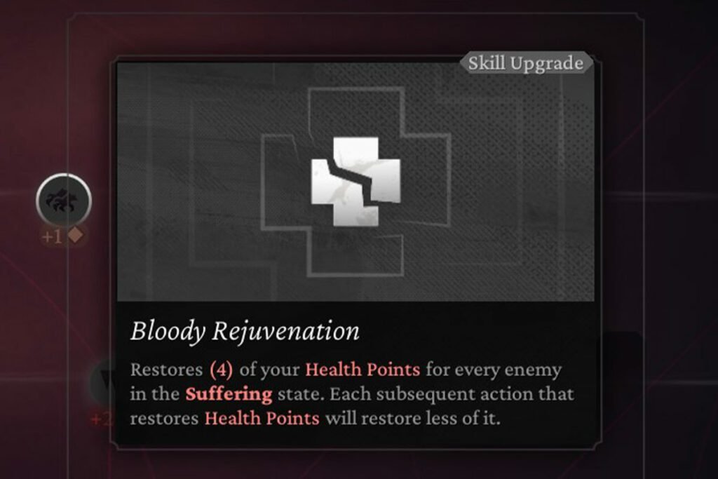 Bloody Rejuvenation is one of the best skill upgrades early game the thaumaturge