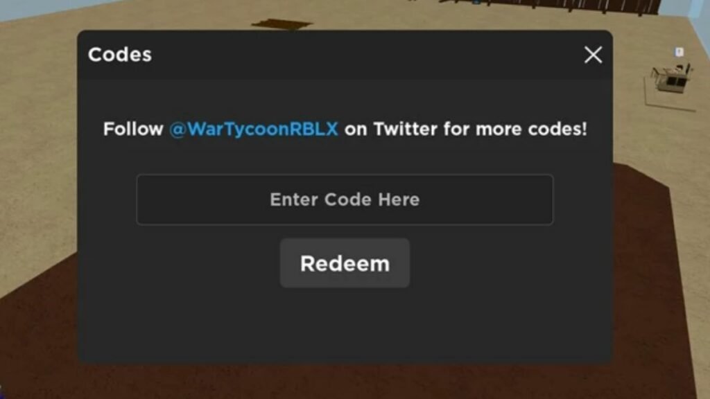 War Tycoon Codes Redemption