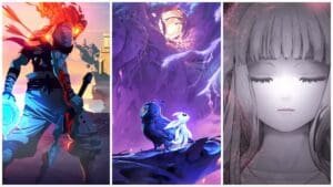 Key art from Dead Cells, Ori and the Will of the Wisps, and Ender Lilies