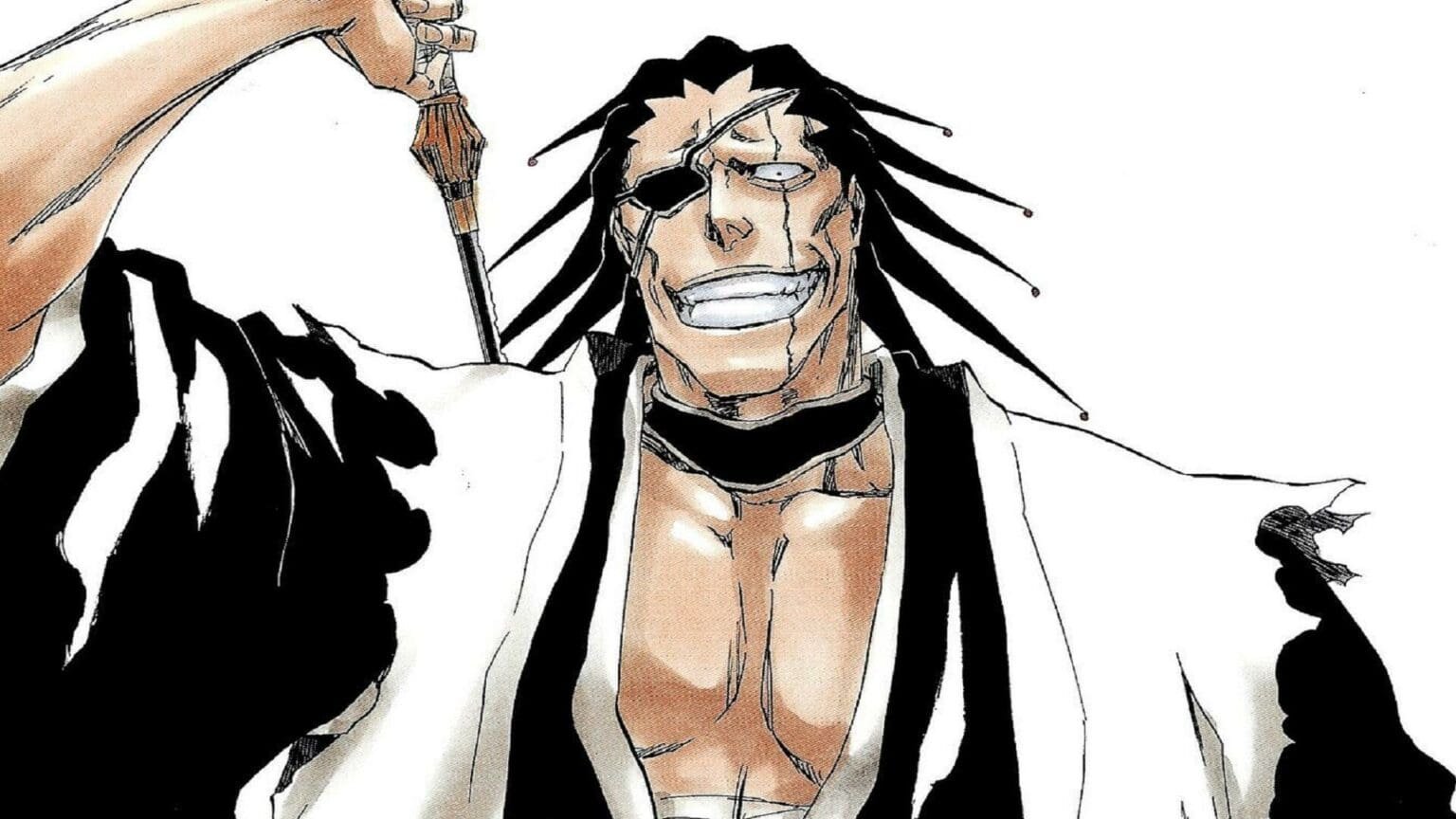 Captain of 11th DIvision, Kenpachi Zaraki (before the Arrancar's defeat)