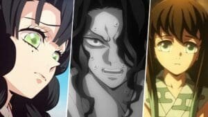 Mitsuri with dyed black hair, Muzan from Heian period, young Muichiro in Demon Slayer: Swordsmith Village Arc