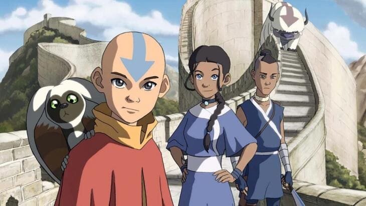 Aang, Katara and Sokka in Avatar the Last Airbender