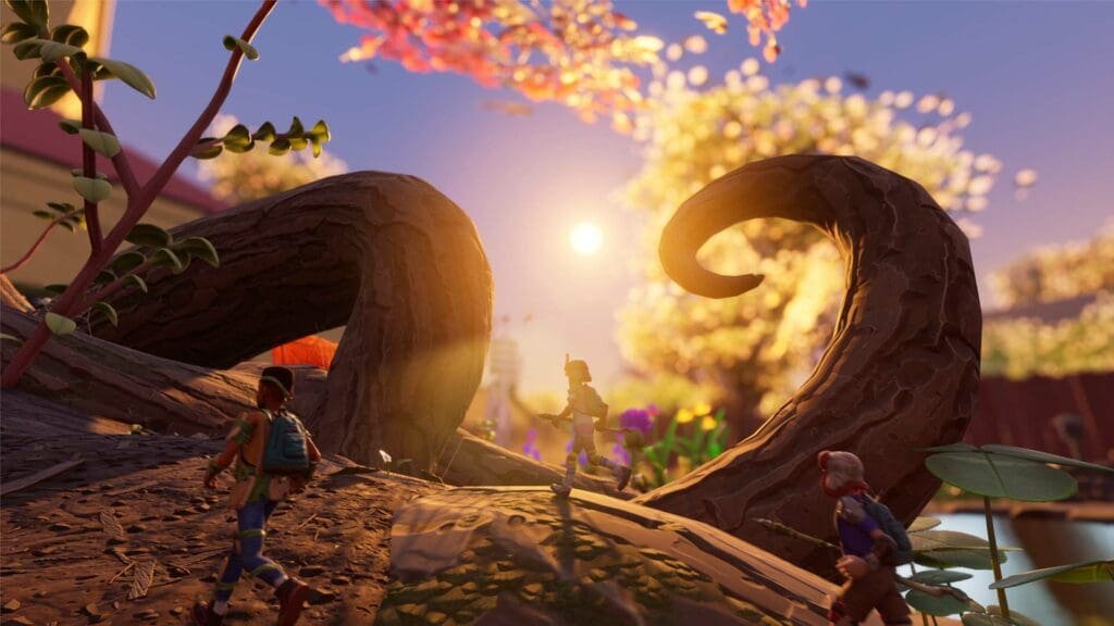 Players looking up at the sun in grounded