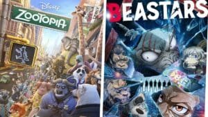 Posters comparing Zootopia and Beastars