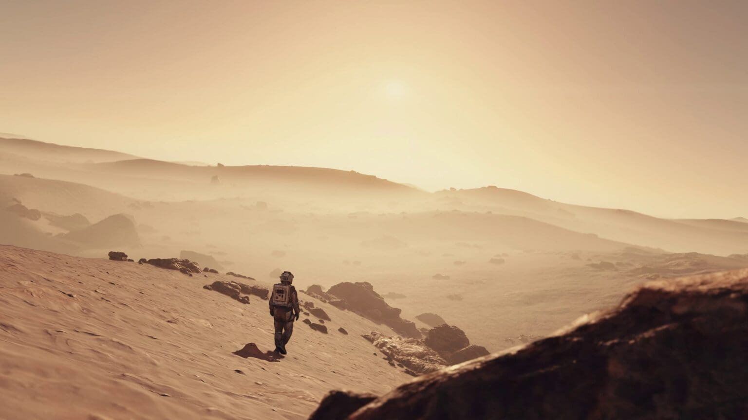 Lone Astronaut exploring Earth in Starfield