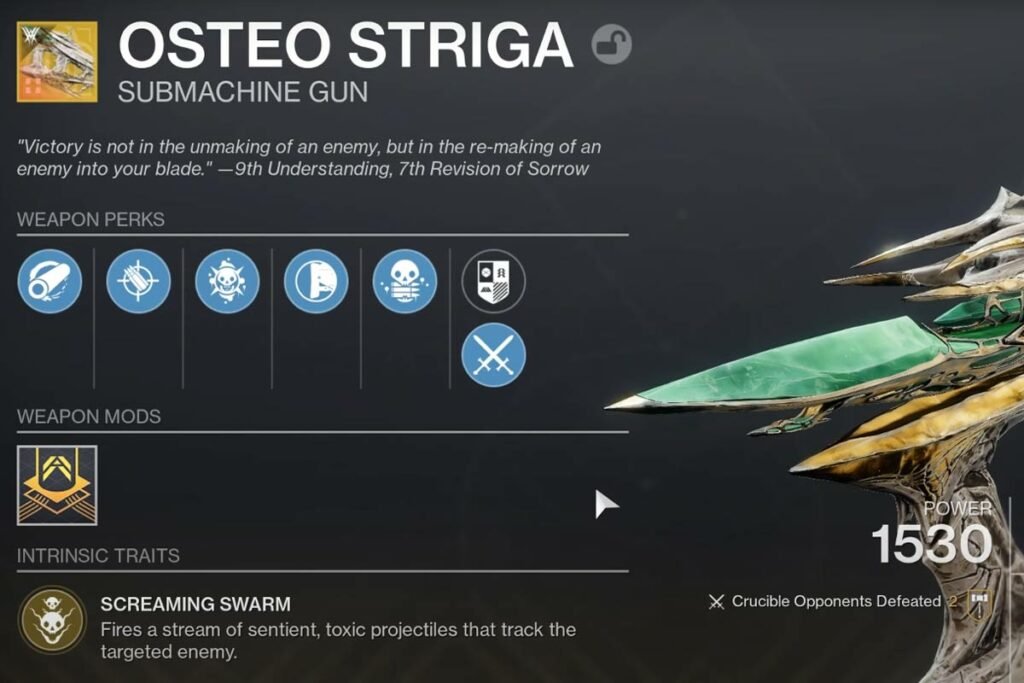 Destiny 2 Best Osteo Striga God Roll Destiny 2 Best Osteo Striga God Roll