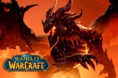 A dragon next to the World of Warcraft logo.