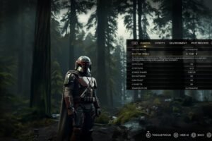 Star Wars Mandalorian game concept art for the settings of the game.