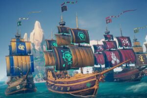 Pirates ships in the Sea of Thieves