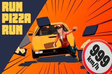 A player getting hit by a car in Run Pizza Run.