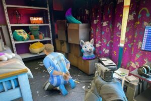 furry suspect on his knees in Ready or Not