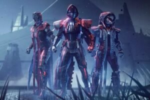 Party of three Guardians (playable characters) in Destiny 2