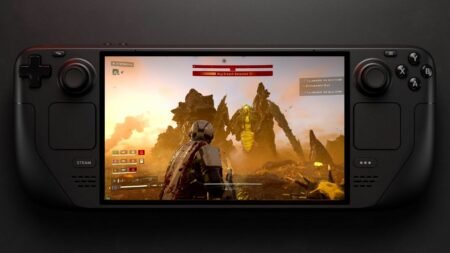 Imaginative Render of Helldivers 2 being played on Steam Deck