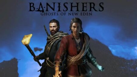 promotional artwork depicting two playable characters from Banishers Ghosts Of New Eden