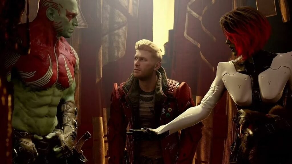 30 Best Games On PS Plus Extra To Play Right Now | | GamesHorizon Three characters talking to each other in Marvel's Guardians of the Galaxy
