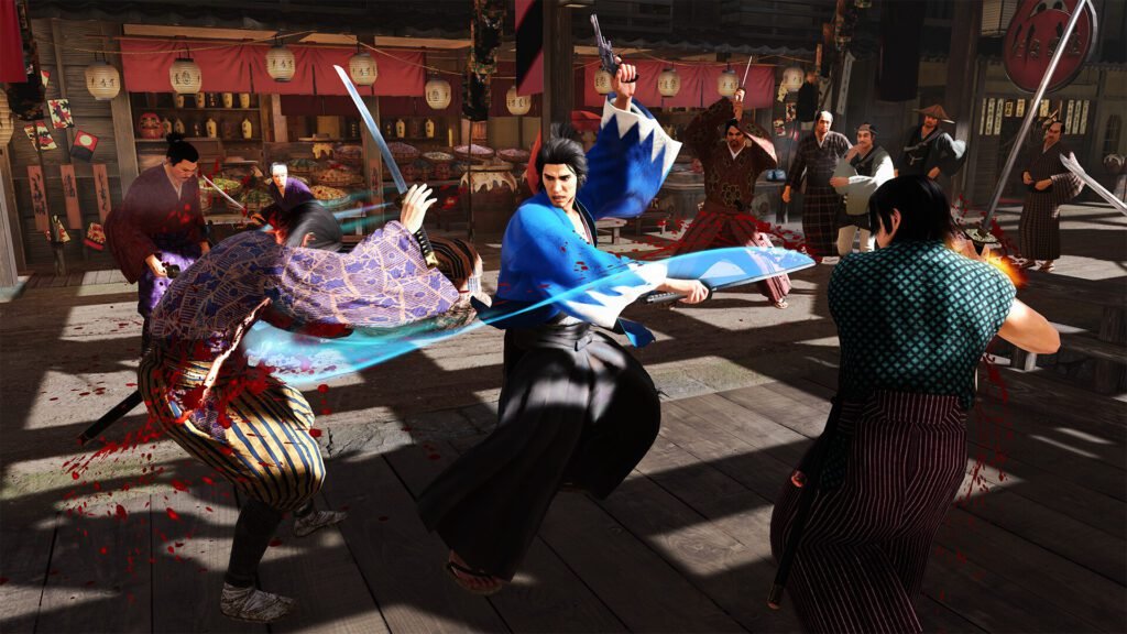 Sakamoto in action in Like a Dragon: Ishin!