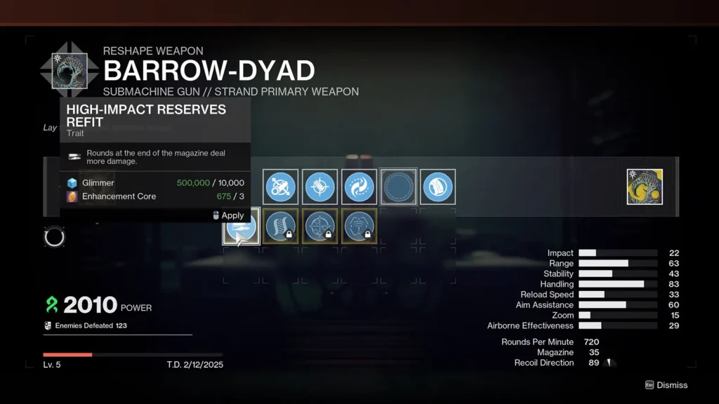 The High Impact Reserves Catalyst for the Barrow Dyad in Destiny 2: Heresy