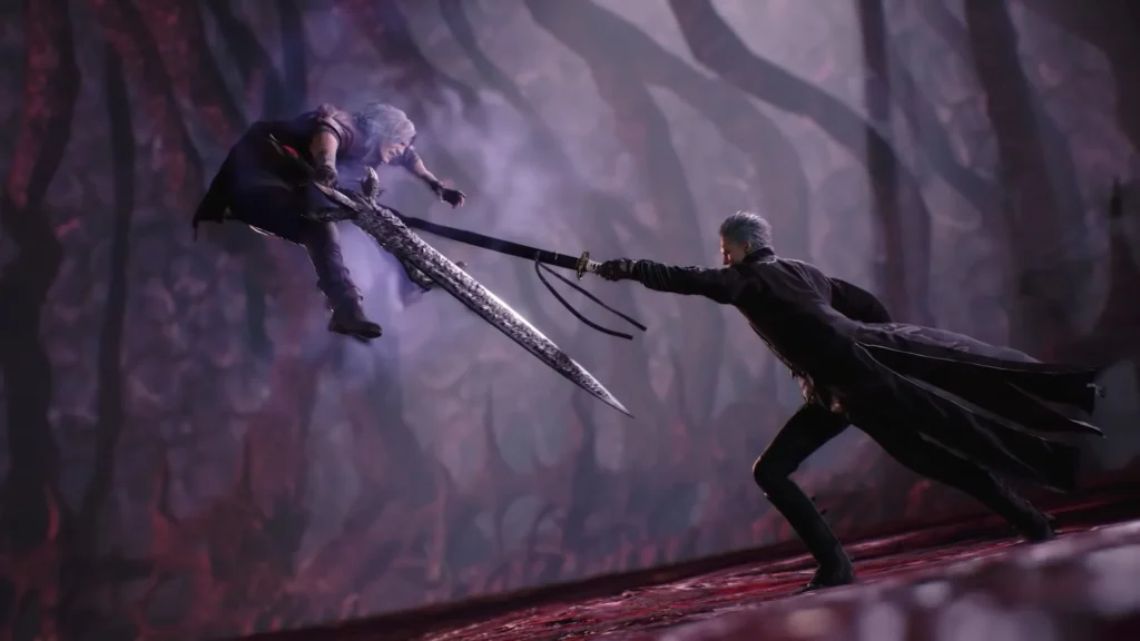 Vergil and Dante face off in Devil May Cry 5