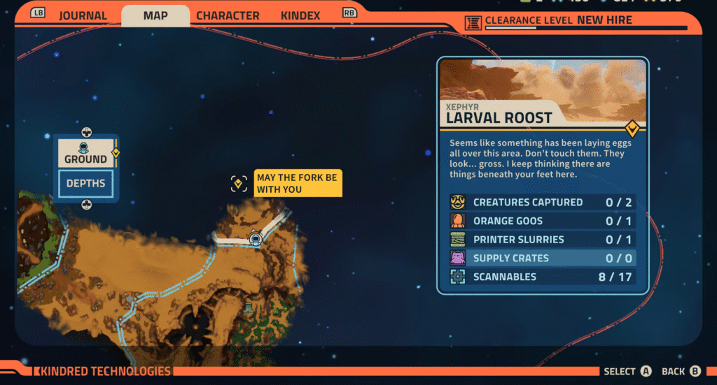 Revenge of the Savage Planet: May the Fork Be With You Quest Guide | | GamesHorizon 1st map location