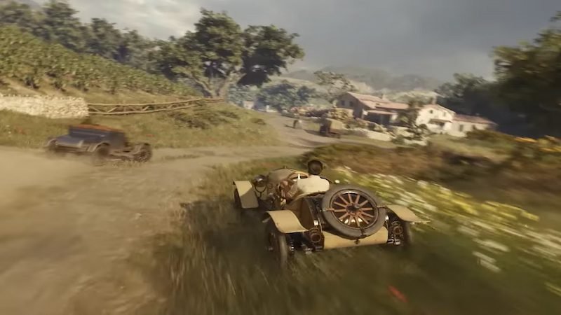 Two cars racing in Mafia: The Old Country