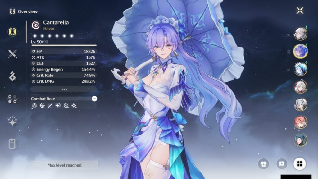 A screenshot of Cantarella from Wuthering Waves