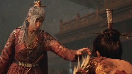 A screenshot of Commander Honglan in a cinematic in Wuchang Fallen Feathers
