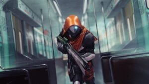 A screenshot of Hunter running with a gun in Destiny 2 Edge of Fate