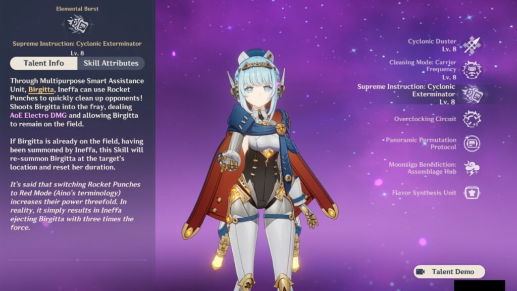 Genshin Impact: Best Ineffa Build Guide (Weapons, Artifacts, & Kit) | Genshin Impact | GamesHorizon A-screenshot-of-Ineffas-ultimate-skill-in-Genshin-Impact.
