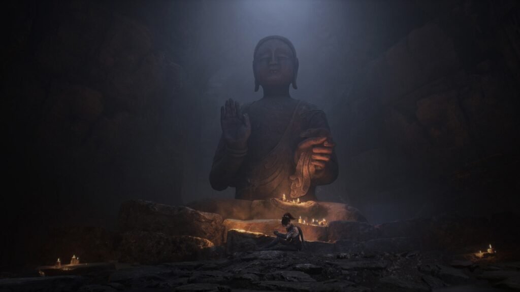A screenshot of a Buddha statue in Wuchang: Fallen Feathers