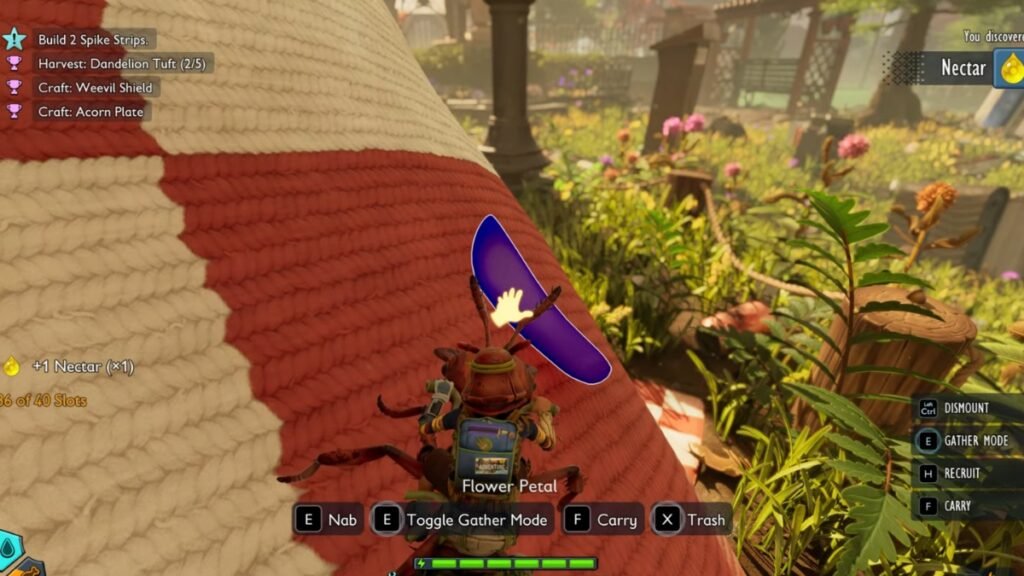 Grounded 2: Where to find Flower Petals | Grounded 2 | GamesHorizon A-screenshot-of-collecting-a-Purple-Flower-Petal-in-Grounded-2
