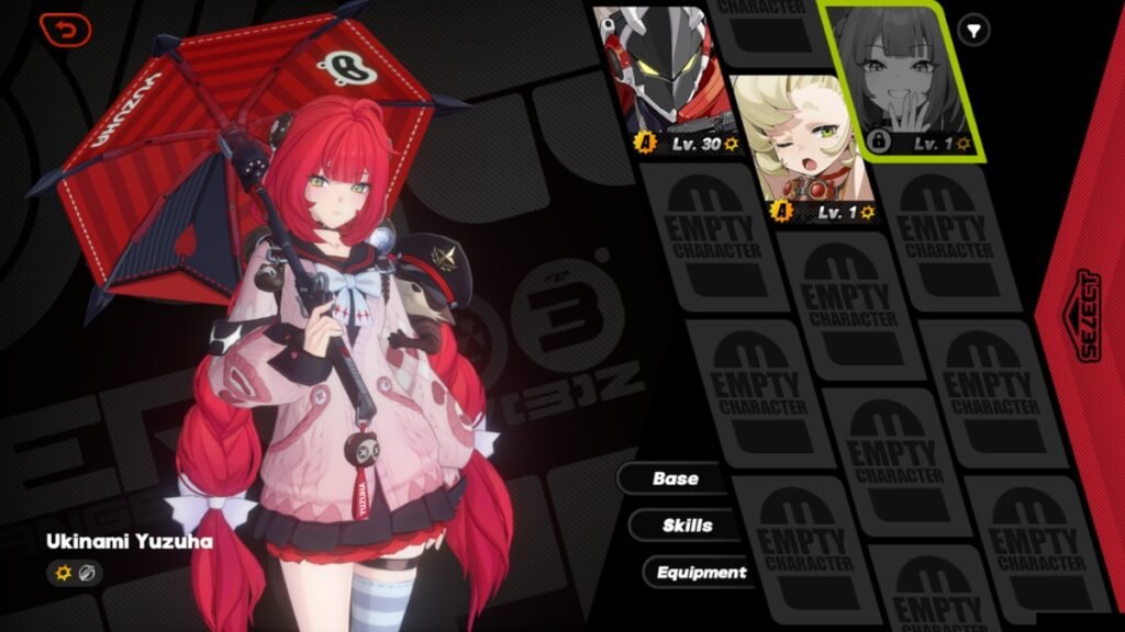 A screenshot of Yuzuha from Zenless Zone Zero