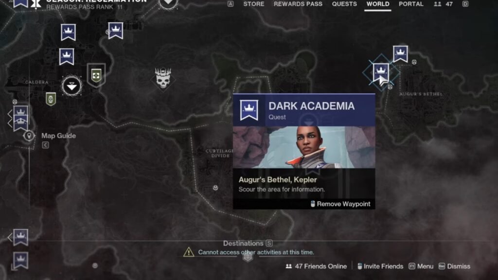 Destiny 2 The Edge of Fate: How To Unlock the door in Dark Academia | Destiny 2 | GamesHorizon The Dark Academia quest being presented to the player in Destiny 2