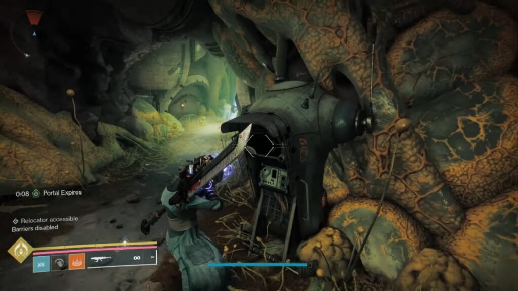 Destiny 2 The Edge of Fate: How To Solve The Curtilage Divide Barrier Puzzle | Destiny 2 | GamesHorizon Disable the first Laser barrier.