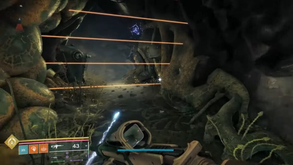 Destiny 2 The Edge of Fate: How To Solve The Curtilage Divide Barrier Puzzle | Destiny 2 | GamesHorizon Reach the first Laser Barrier.