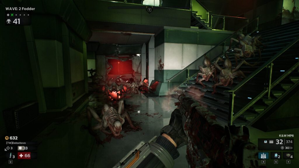 The player shooting at monsters in Killing Floor 3.