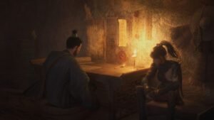 Wuchang siting by the candle in Wuchang: Fallen Feathers