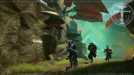 The character rushing towards the battleground in Destiny: Rising