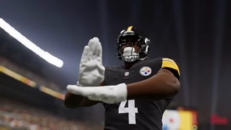 A player doing a celebration in Madden NFL 26