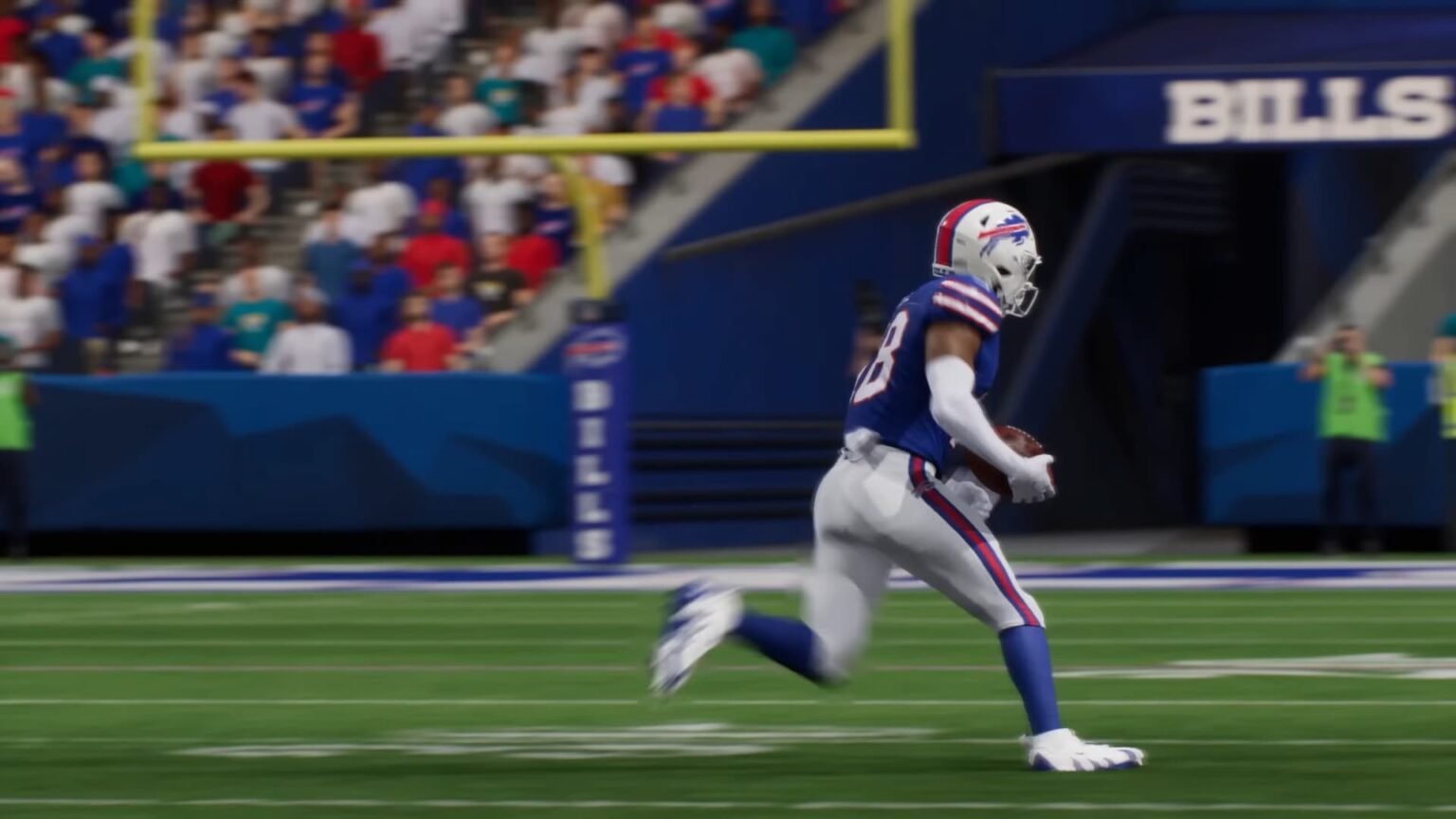 A player running to make a touchdown in Madden NFL 26